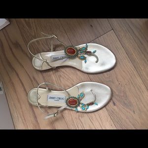 Jimmy Choo jeweled flat sandals